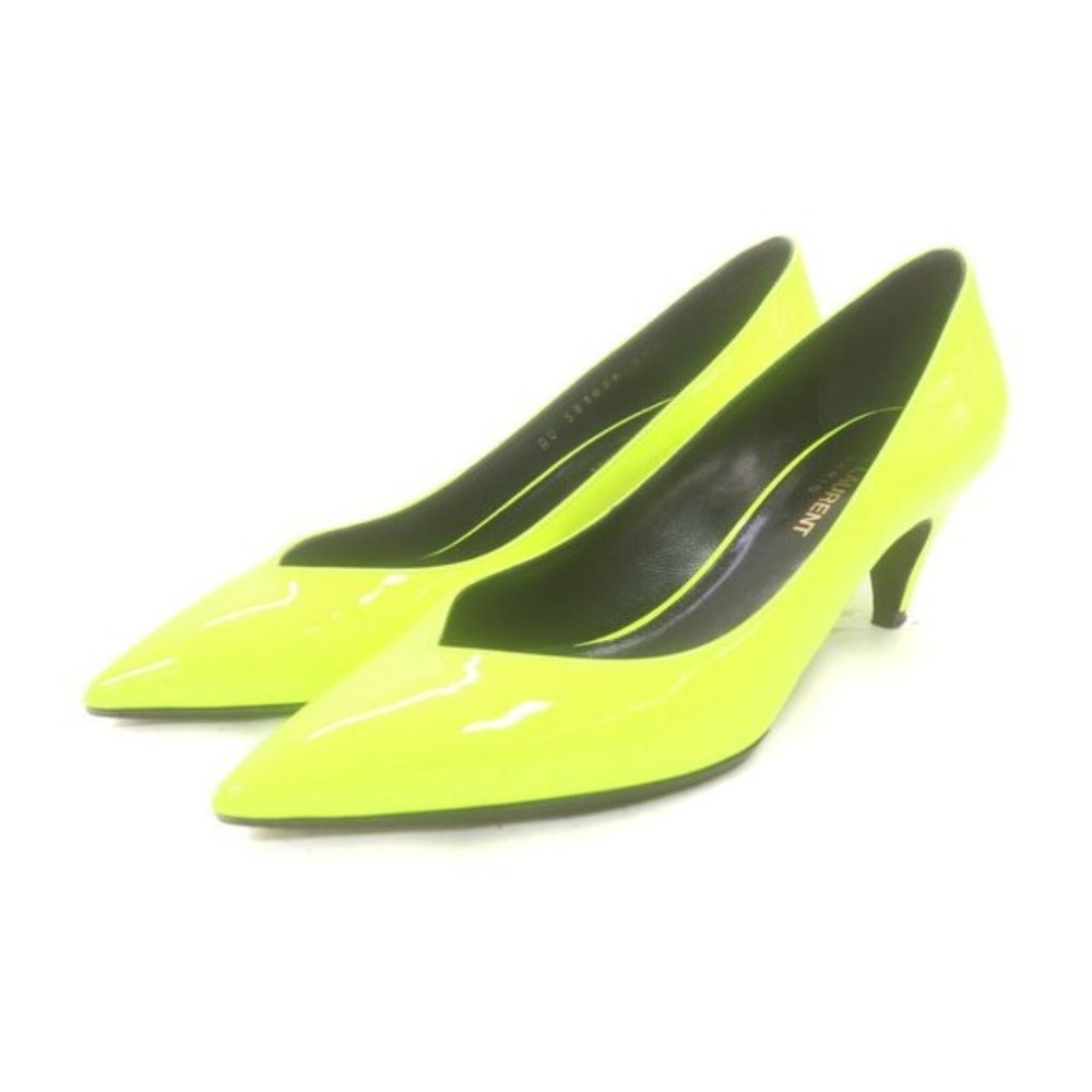 Saint Laurent Kiki Neon Patent Leather Pumps - Picture 2 of 10
